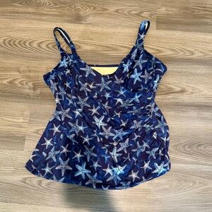 Miraclesuit x Talbots Sanibel Seeing Stars Swim Tankini Light Control size 20W